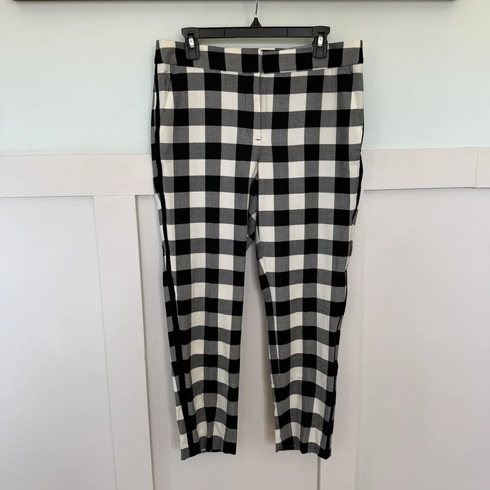 NWT‎ Talbots High Waist Hampshire Ankle Check Pants Sz 10 Petite Petites Wool
